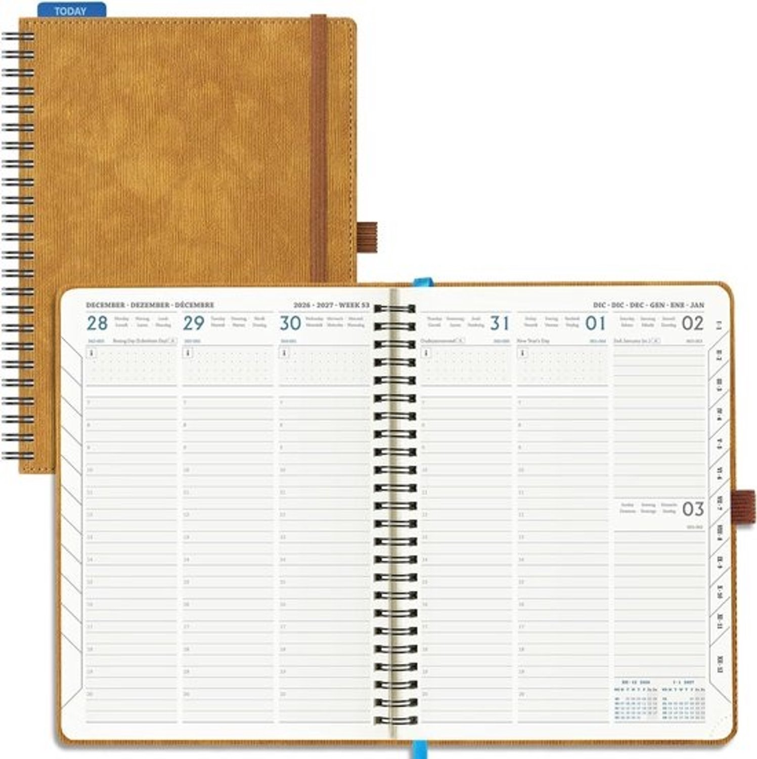 Agenda 2026 2027 - Boekagenda Planner - Academische planning - 18 Maanden Dekking - A5 Formaat - Caramel