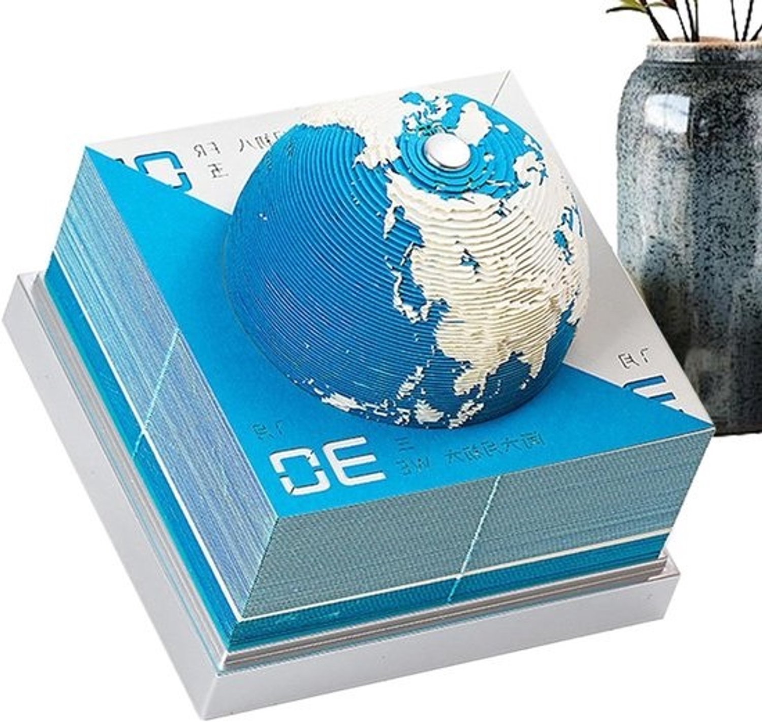 3D-tijdkalender - Aardbolbureaukalender - Tijd beheren - Evoluerende globesculptuur - 9 cm - Meerdere kleuren