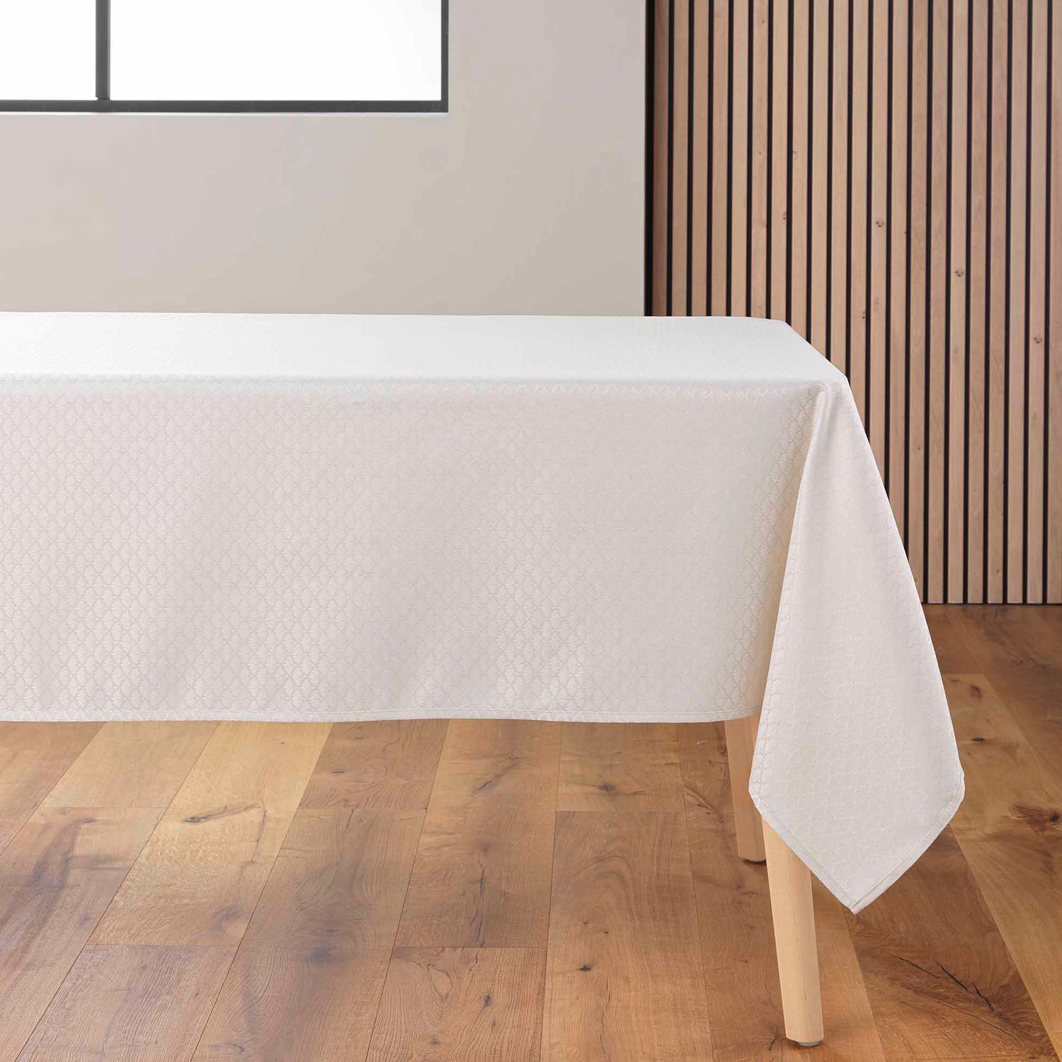 Douceur d'intérieur - Tafelkleed met een fijn patroon, ARTEA, 140 x 240 cm - taupe