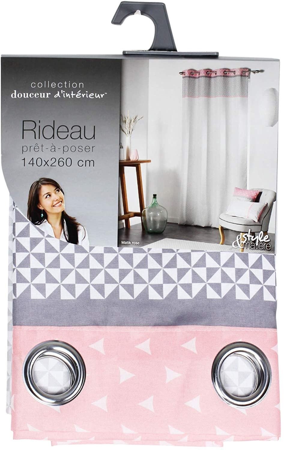 Douceur d intérieur Douceur d'intérieur - Raamgordijn MATIK, 140 x 260 cm Roze