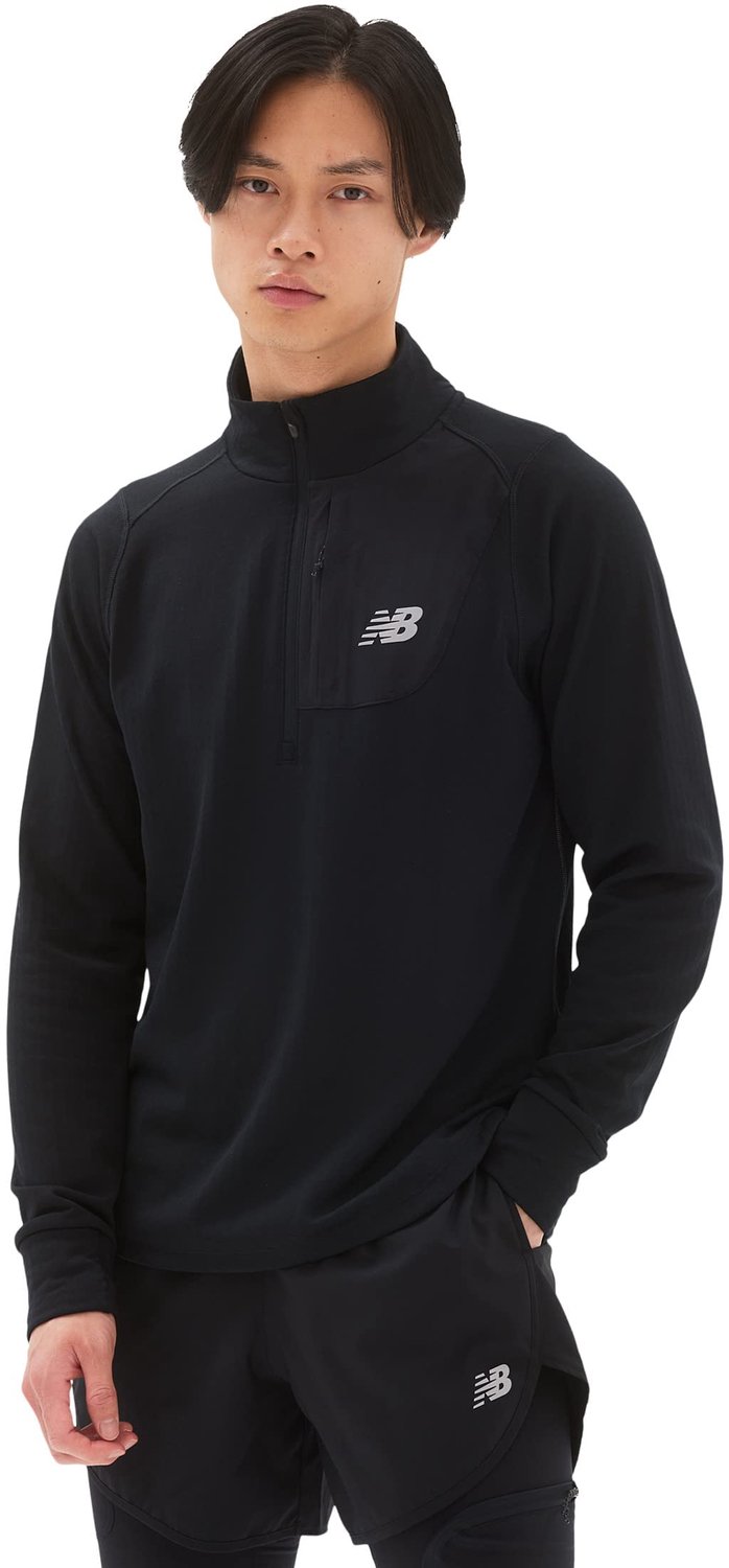 New Balance Heat Grid Sweatshirt Met Halve Rits S Man Zwart