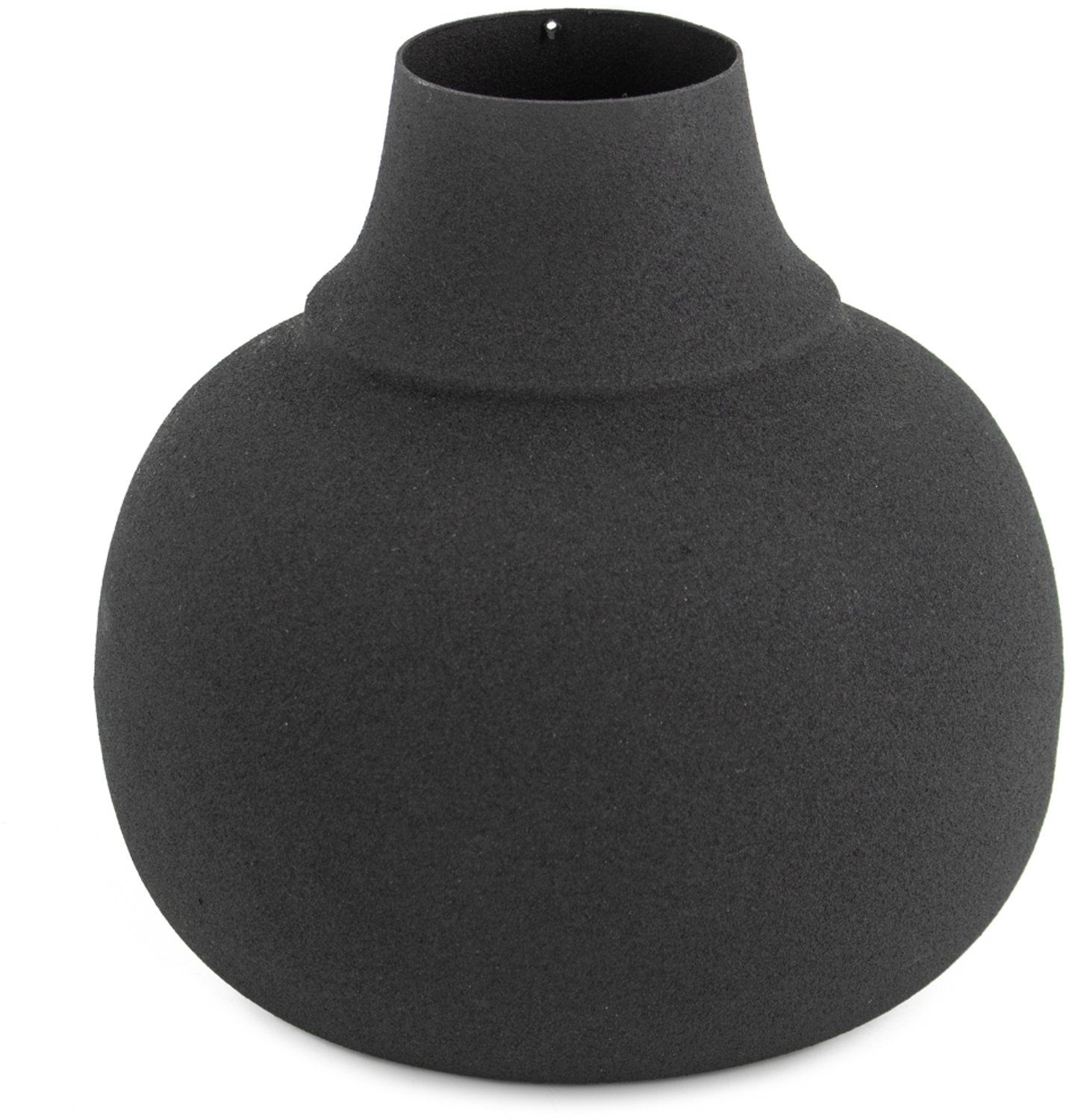 Metalen vaas zwart wb - Kolony - 5x14x14cm - Bloemenvaas