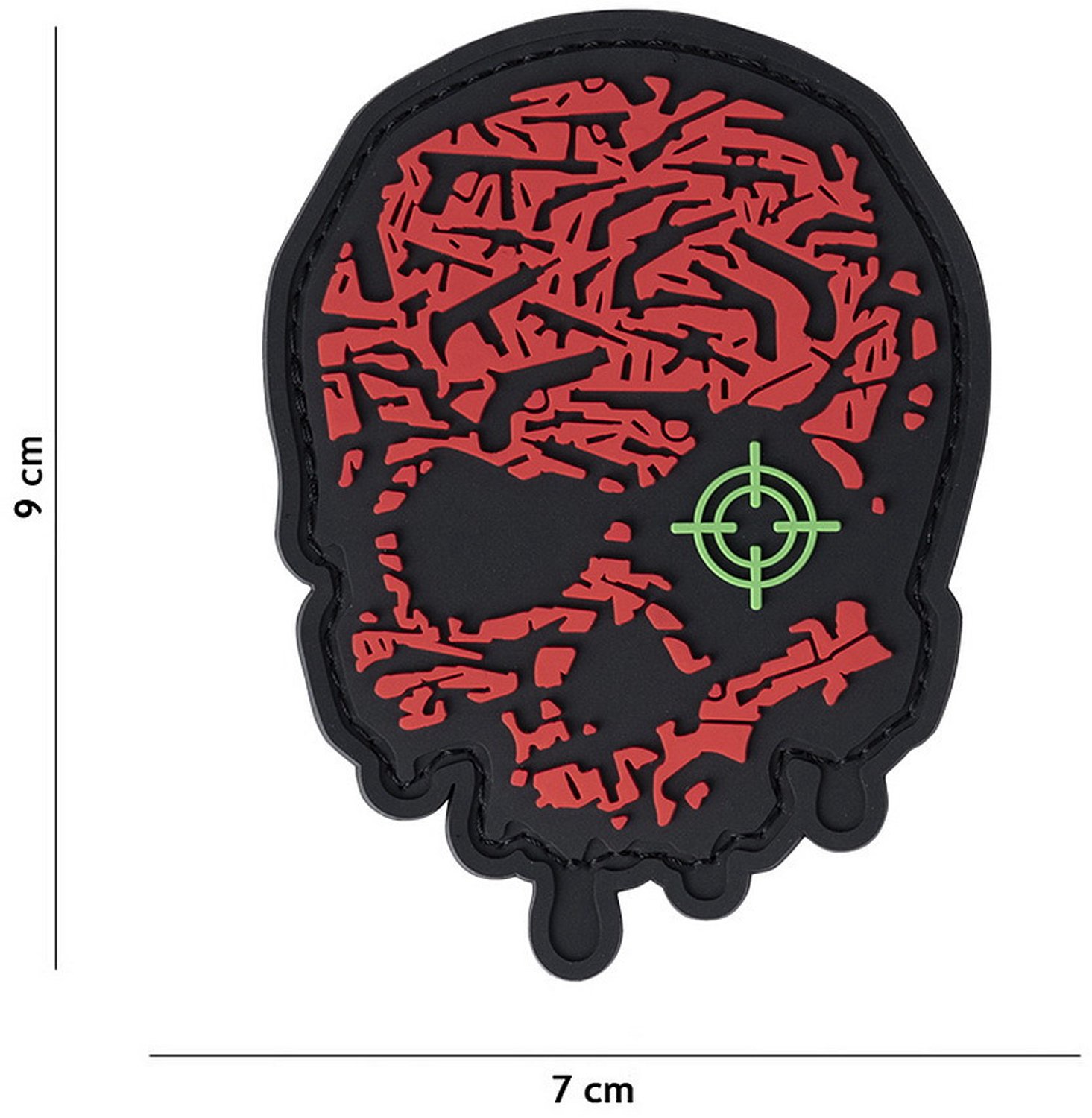 Embleem 3D PVC Target eye skull rood #13039