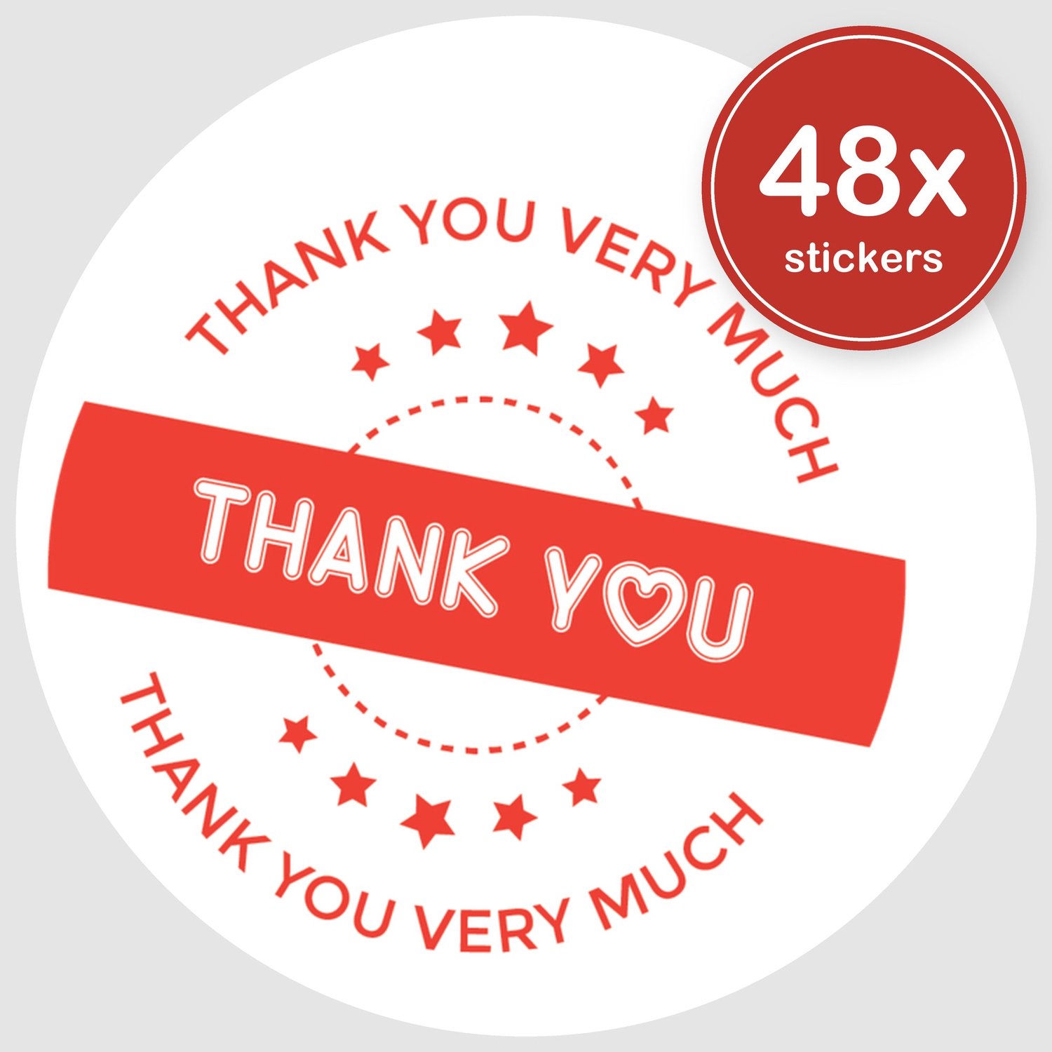 Sluitstickers Bedankt - 48 stuks - Rond 30 mm - Bedankt Stickers - Sluitzegel Envelop - Design 016