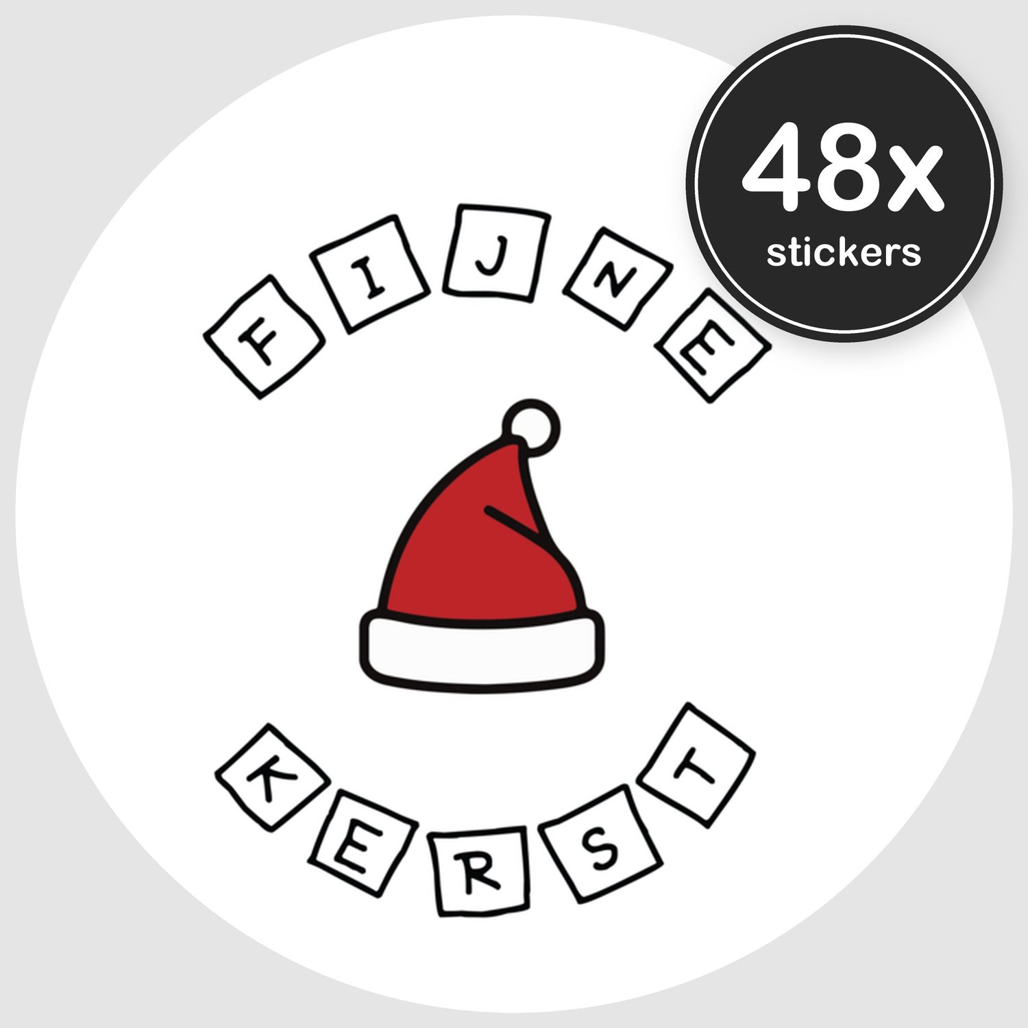 Sluitstickers Kerst - 48 stuks - Rond 30 mm - Kerststickers - Sluitzegel Kerstkaart - Design 010