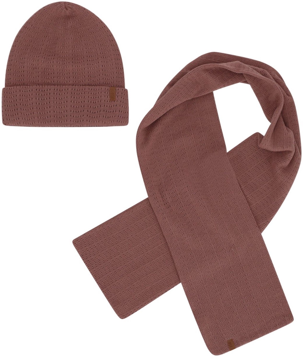 Like Flo - Nomée ajour hat + scarf - Old pink - Maat 1