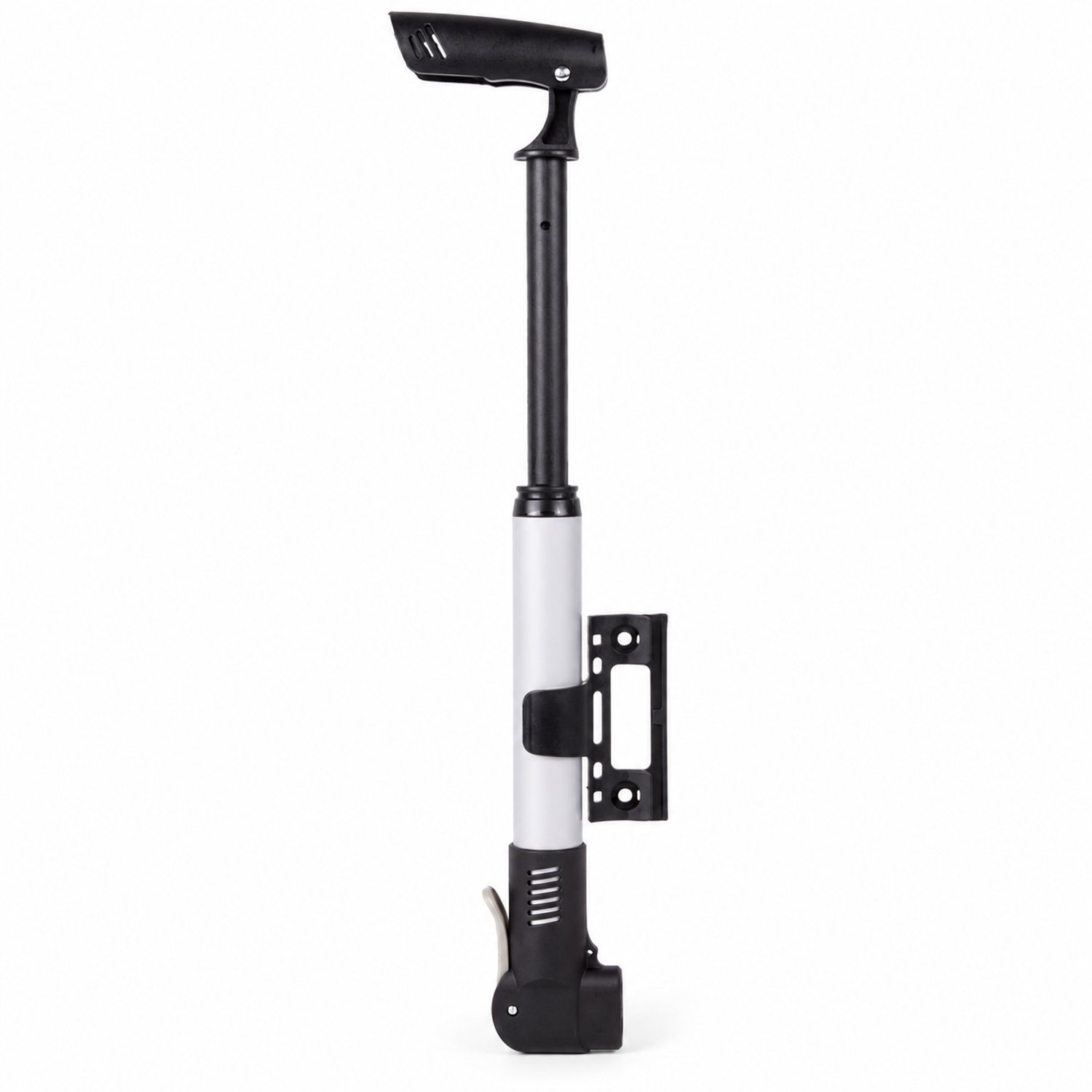 Mini Fietspomp en Ballenpomp - 28 cm - Met Houder en 2 Adapters - Wit / Zwart