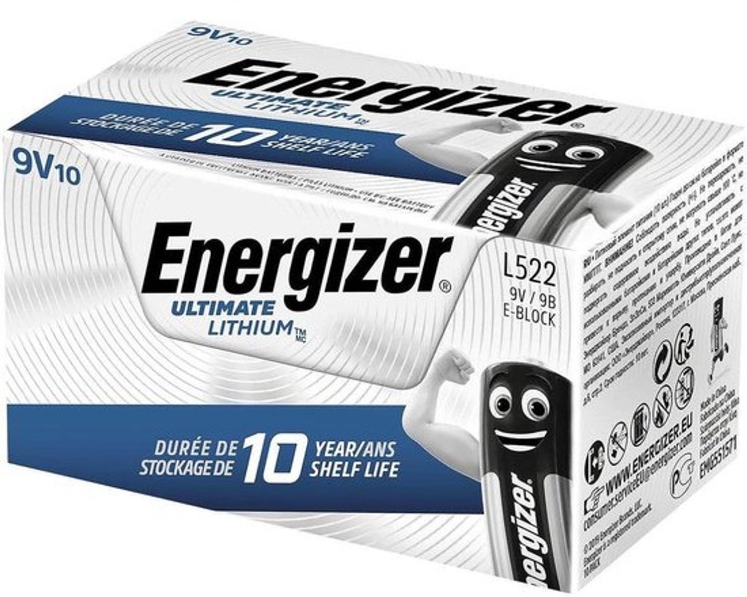 9V Batterijen - Lithium Energiecellen - Voeding voor Rookmelders - Lange Levensduur - Pack van 10
