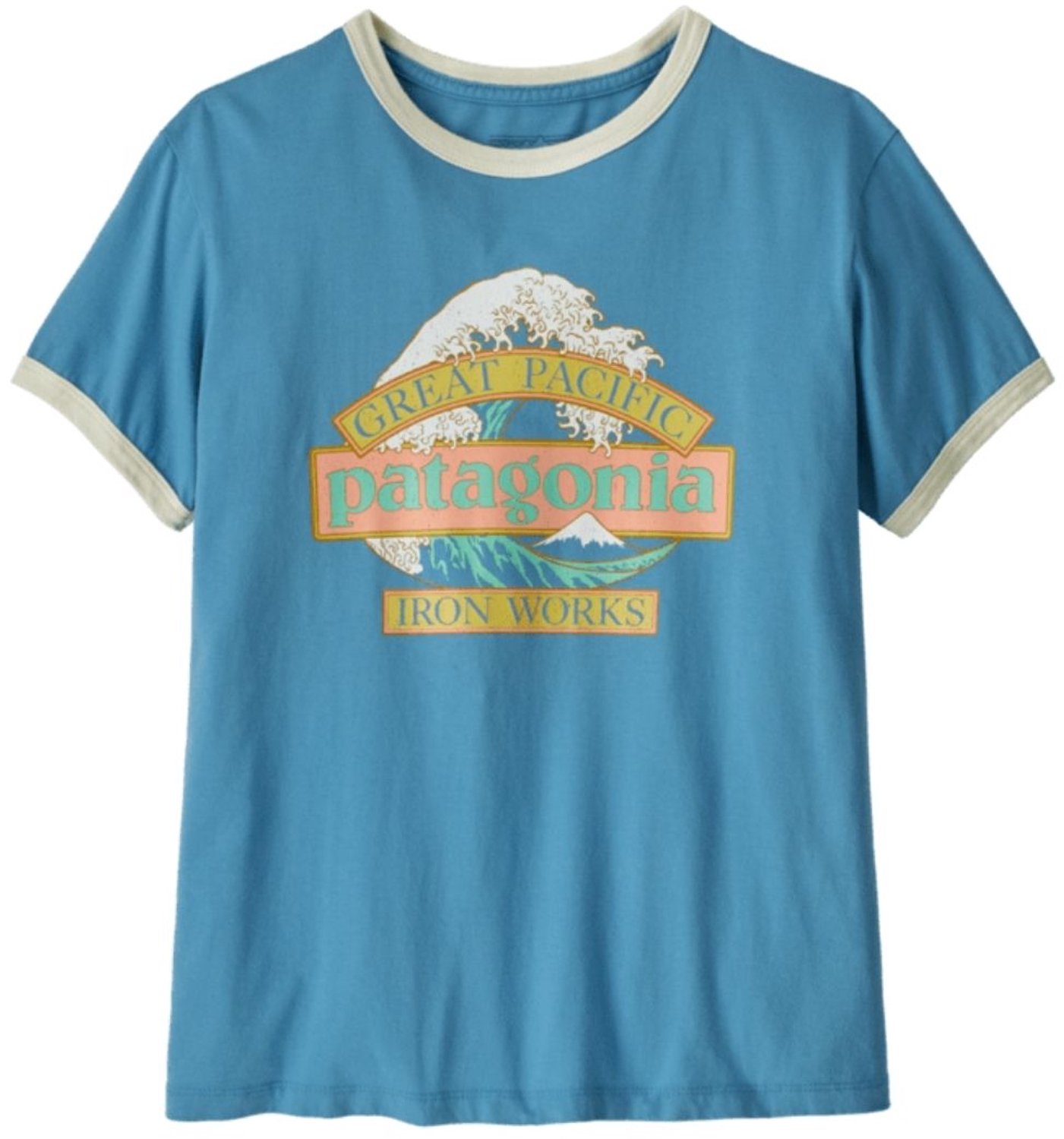 Patagonia Womens Great Waves Ringer Tee Blauw