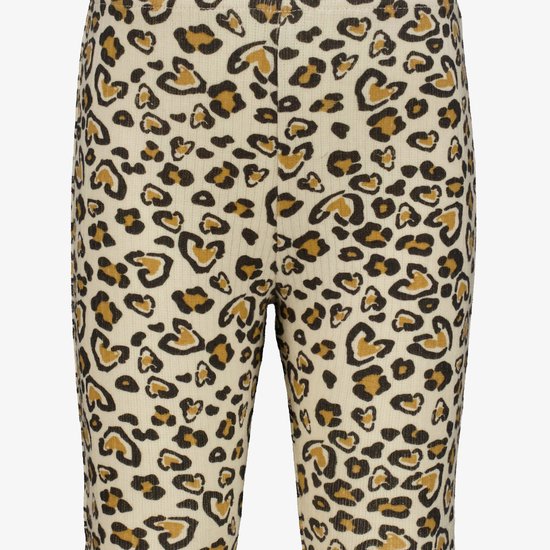 TwoDay flared meisjes broek met panterprint beige - Maat 92