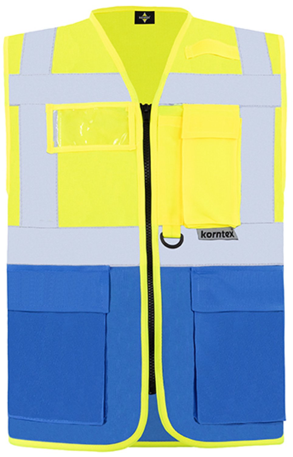 Korntex Executive Multifunctional Safety Vest Berlin KX802 - Signal Yellow/Blue - M