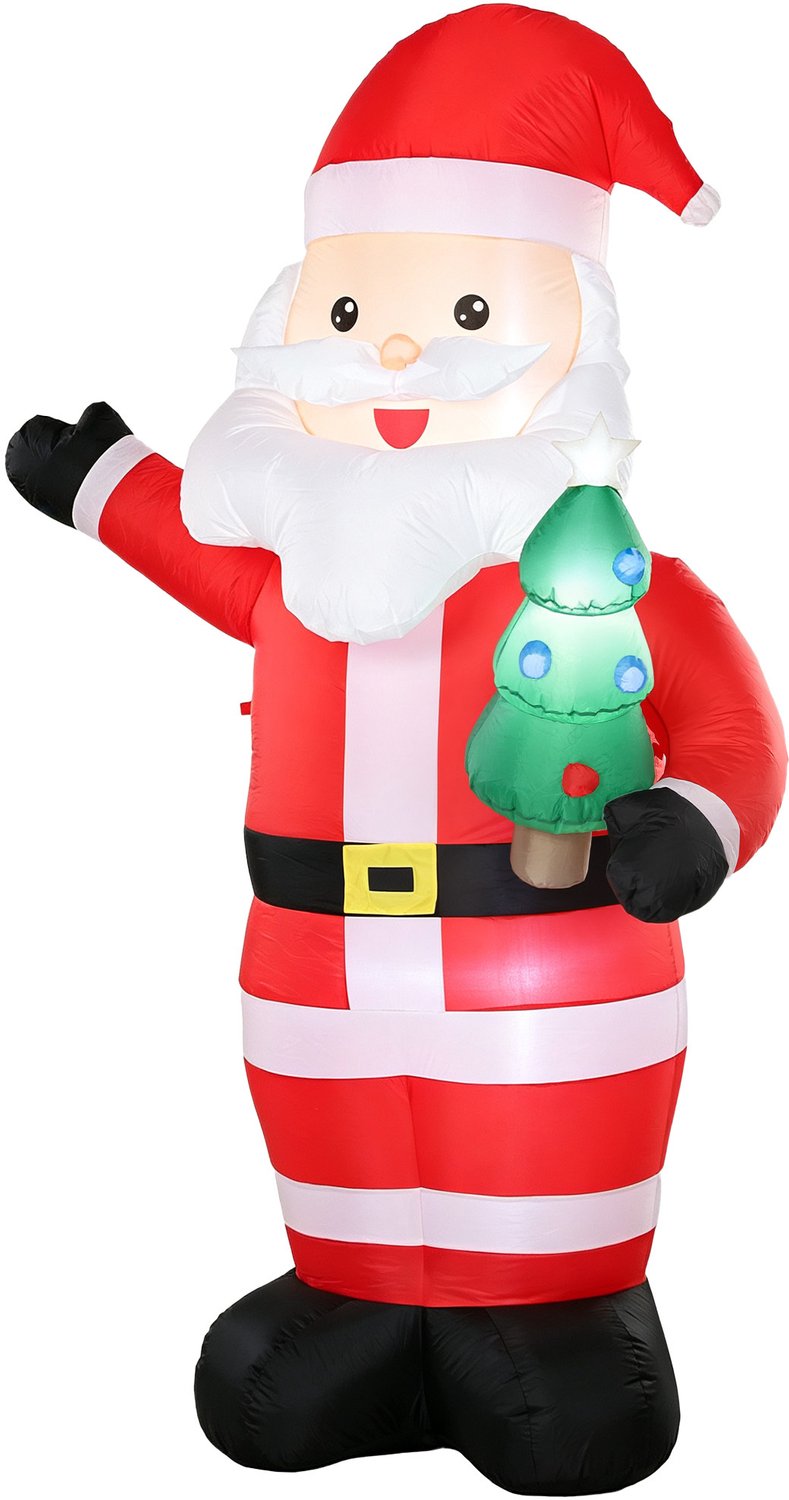 Sunona Opblaasbare kerstman met kerstboom - Met ledverlichting - 150 x 78 x 243 cm - Rood