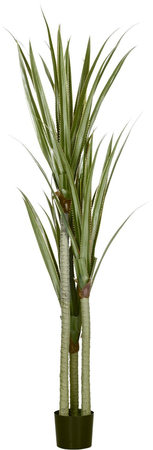 Homona Kunstplant Yucca - 39 bladeren - 190 cm - Groen Smaragdgroen