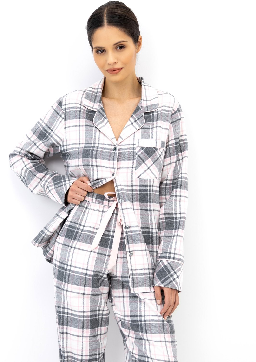 S& Sensis Sensis Flanellen Pyjama Ashlyn Dames 36 / Grijs