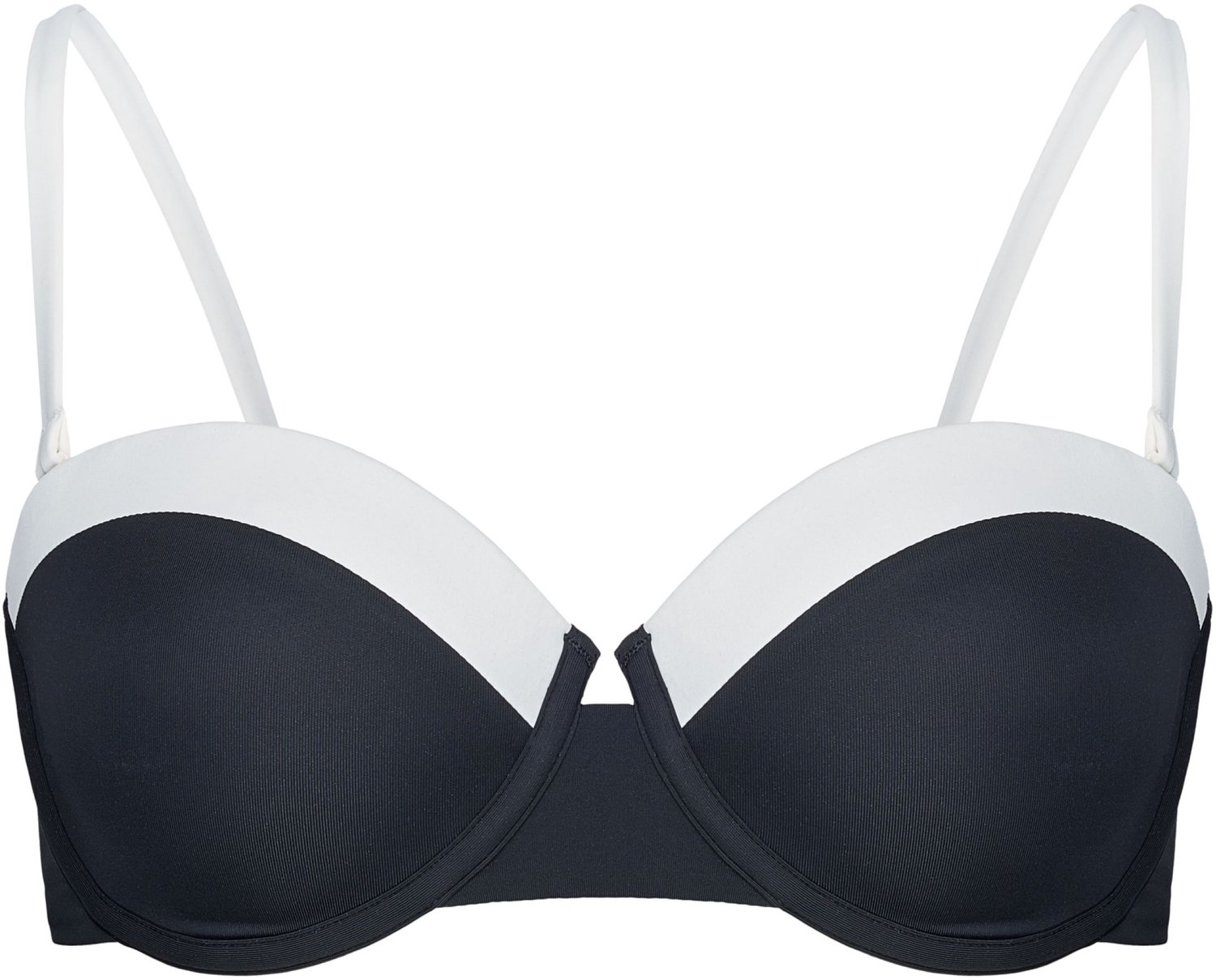 ESOTIQ Nicea - Bikinitop - Zwart met crèmekleurige accenten - Balconette - Licht gevoerde cups Zwart;Crème