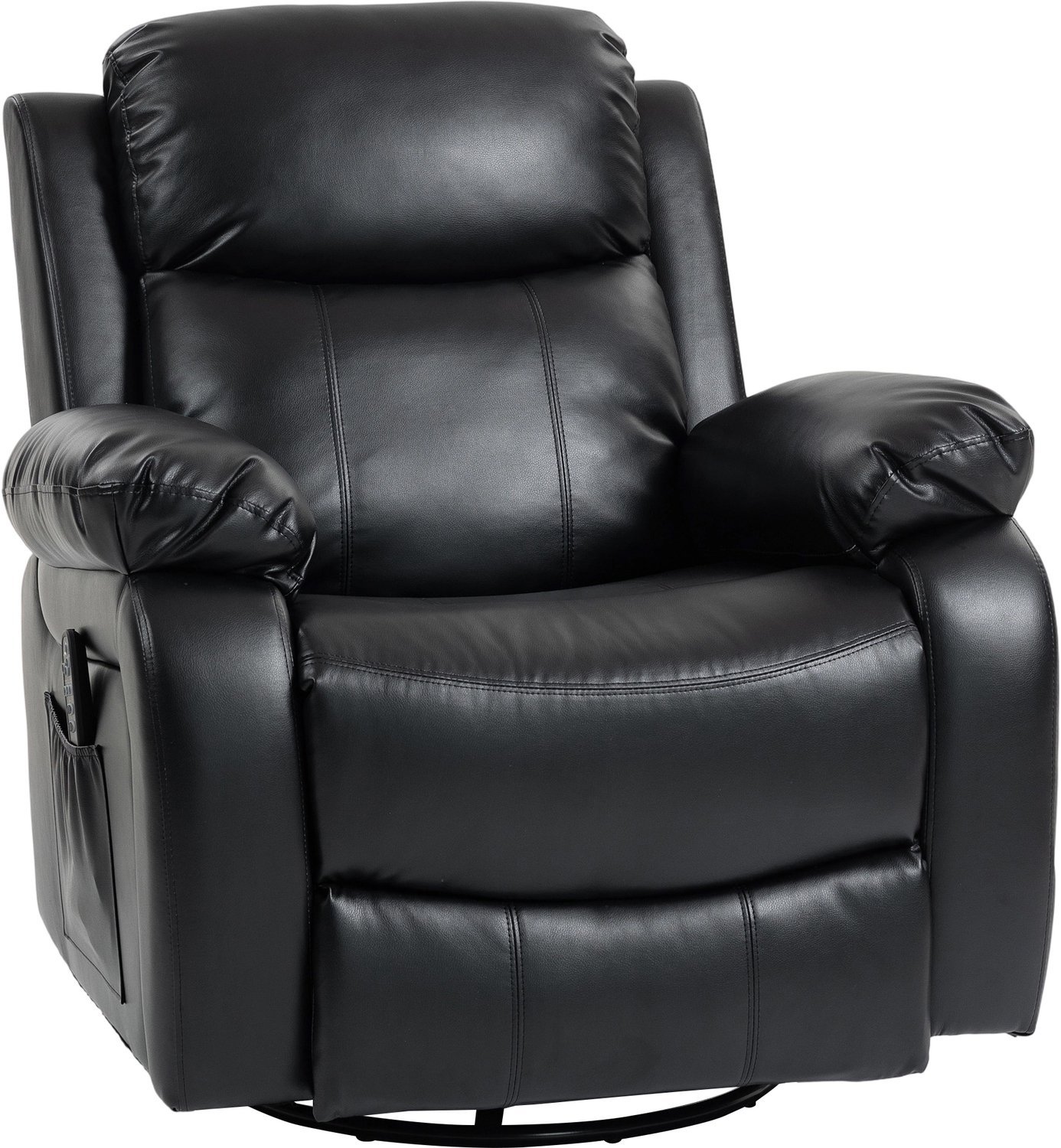 Homona Massagefauteuil - Met 8 vibratiepunten en voetensteun - 360° draaibaar - Met verstelbare rugleuning - 92 x 98 x 100 cm - Zwart