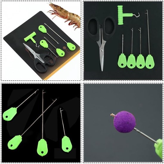6-delige set voor karpervissen met boiliemolen, locking needle en handige accessoires voor optimale vangst — afbeelding 3