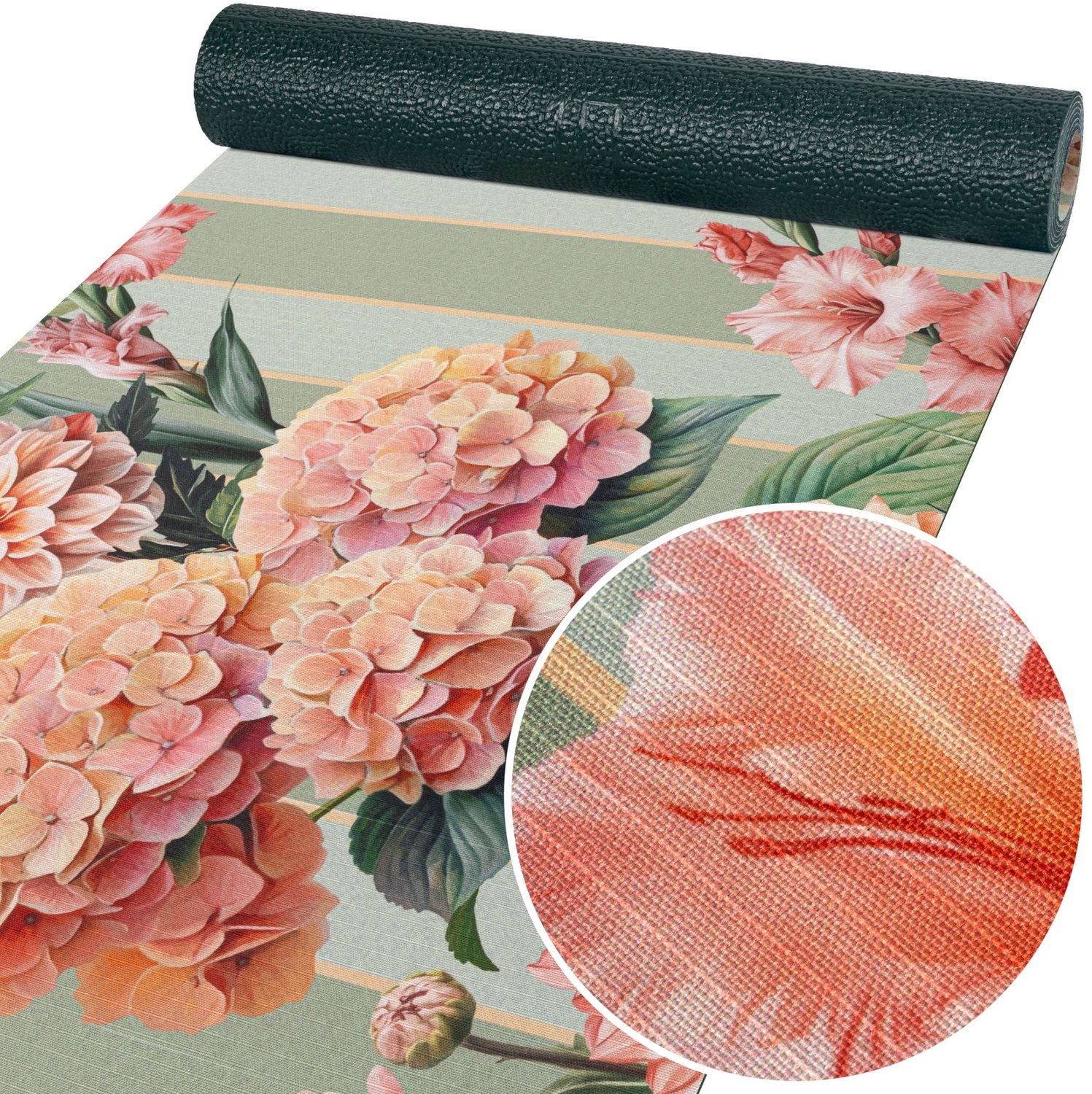 ANRO Keukenloper Liora Hortensia's Meerkleurig 100x52cm – Antislip Gangloper Tapijtloper 3 mm