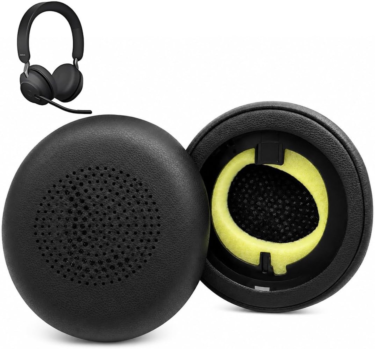 Vervangende Oorkussens voor Jabra Evolve2 65/40 en Elite 45h, Zachte Oorkussens van Echte Leer voor Comfortabel Luisteren