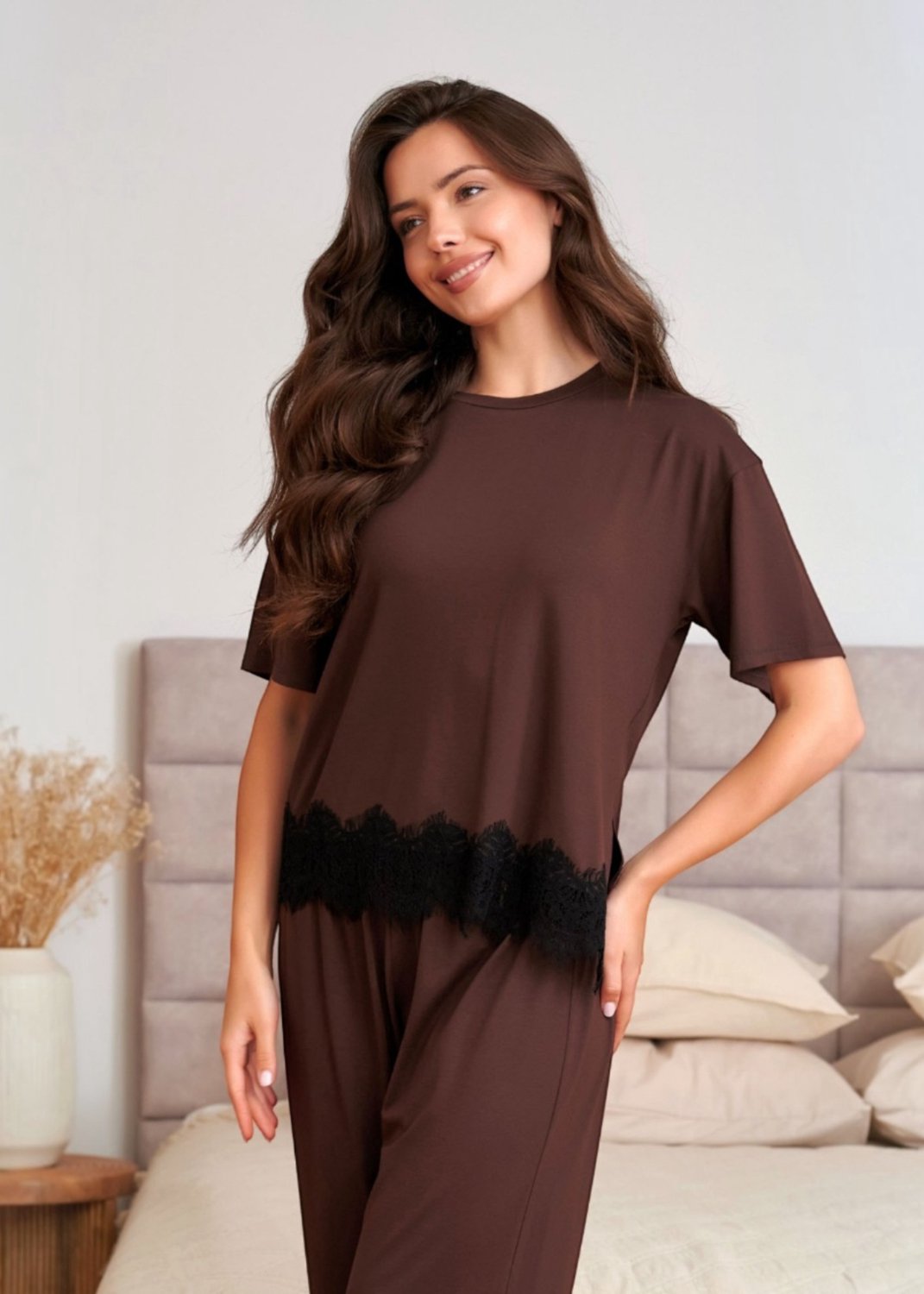 Doctor Nap Viscose Pyjama Dames Chocolatte PW.7536 44 / Bruin