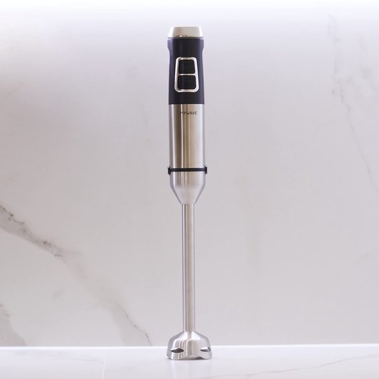 mixer, 1500 W, met XXL-voet, extra lange voet, 22 cm, turbo-functie, led-lichtbediening, variabele snelheid, behuizing, messen en staaf van roestvrij staal — afbeelding 4