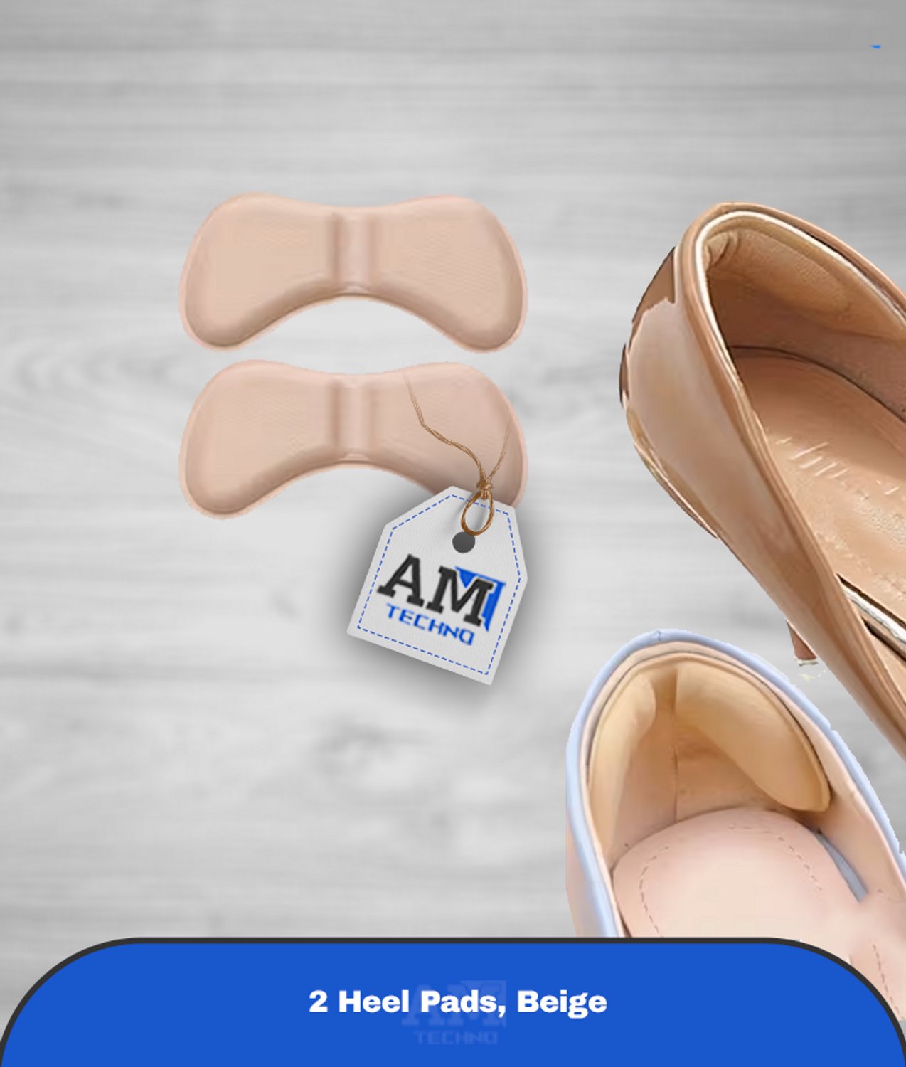 2 stuks Hielkussentjes Beige , Antislip Schoeninlegzolen, Unisex Hielkussens, Hielbeschermers, Voorkom Blaren, Zorg voor een Goede Pasvorm, Voorkom Hielverschuiving, Geschikt voor Alle Geslachten en Alle Soorten Schoeisel