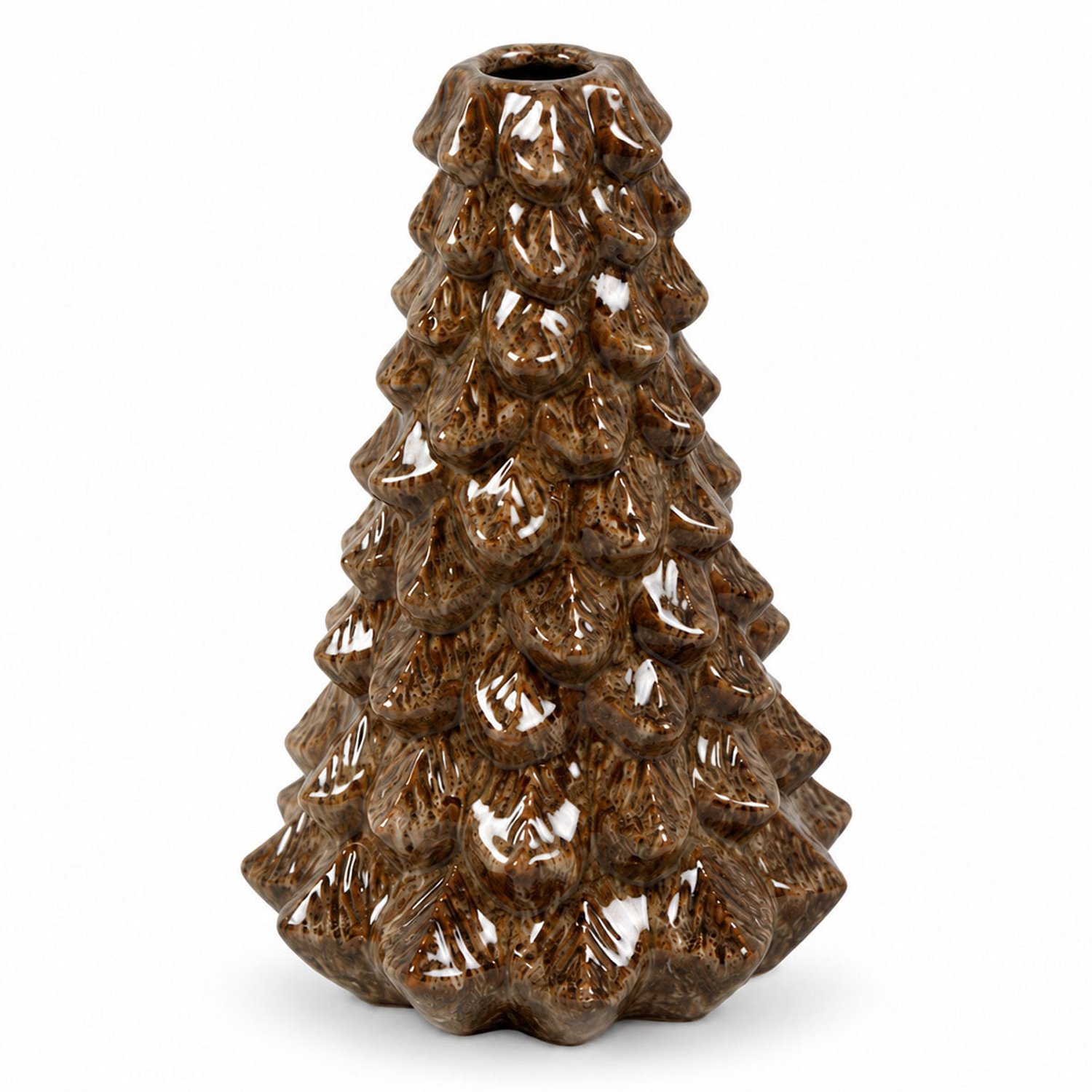 Countryfield - Picea Kerstboom Vaas - Keramiek - Bruin - H 32 cm