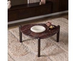 Starfurn - Salontafel Alva marmer 81 cm - bruin/rood