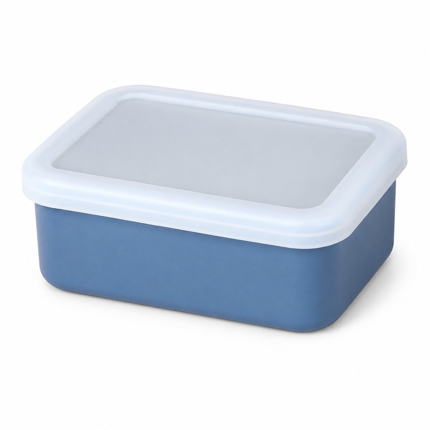 Broodtrommel 500 ml, rechthoekig met deksel, donkerblauw, 14,5 × 11 × 5,5 cm