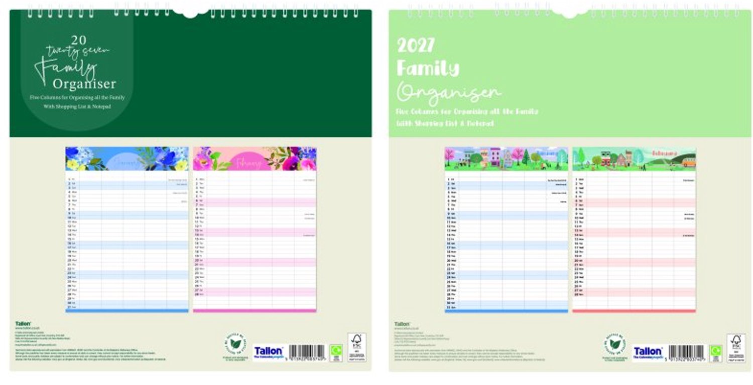 Flowers and Town Scene Family Organiser 2027