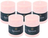 Spaas Rustieke Stompkaarsen - Lichtroze - 70/95mm - circa 35 uur - 5 kaarsen