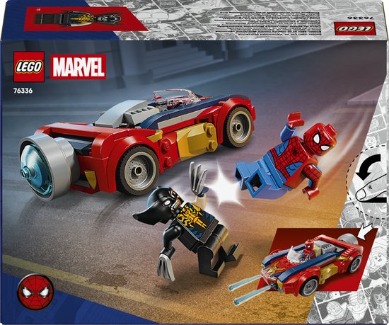 LEGO Marvel-set: rode raceauto, Spiderman en Venomized Wolverine in actie.