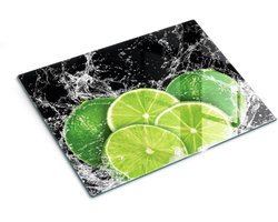 Tulup Glazen Snijplank - Kalkwater - 40x30 - Rechthoekig - Hittebestendig - Keukenaccessoires - Snijplank Glas - Keukenbenodigdheden - Glazen Snijplank - Kookaccessoires - Snijplanken - Hittebestendige Glazen Snijplank