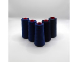 Cucirini Tre Piu Naaimachine overlock garen 5 stuks Blauwmarine lockgaren lockmachine draad 5000 Yards Grote klos cone