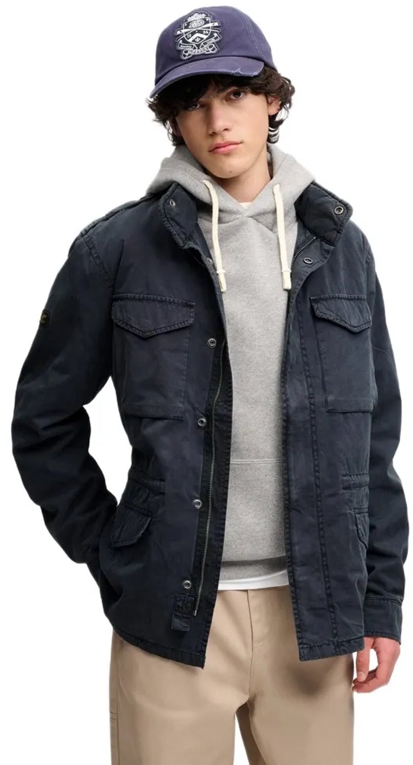 Superdry Cotton M65 Jas L Man Marineblauw
