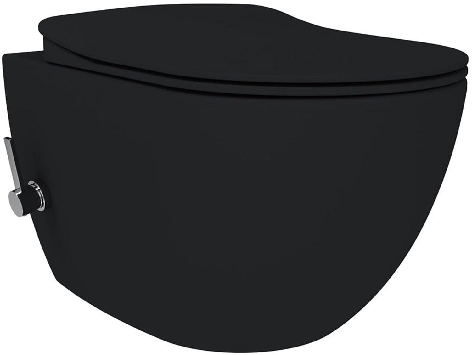 Creavit Free Hangtoilet met Warm/Koud Bidet – Houtskool Zwart (Zonder WC-Zitting)