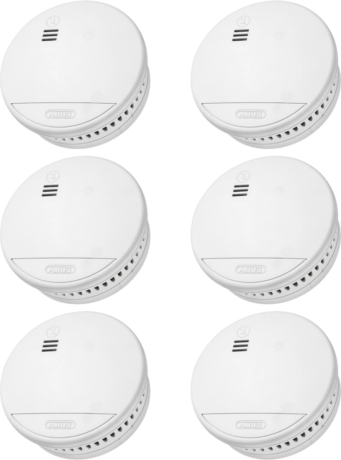 ABUS RWM250 6-Pack – 6x Rookmelder – 10 Jaar Batterij – Optische Rookmelder – Inclusief Montage