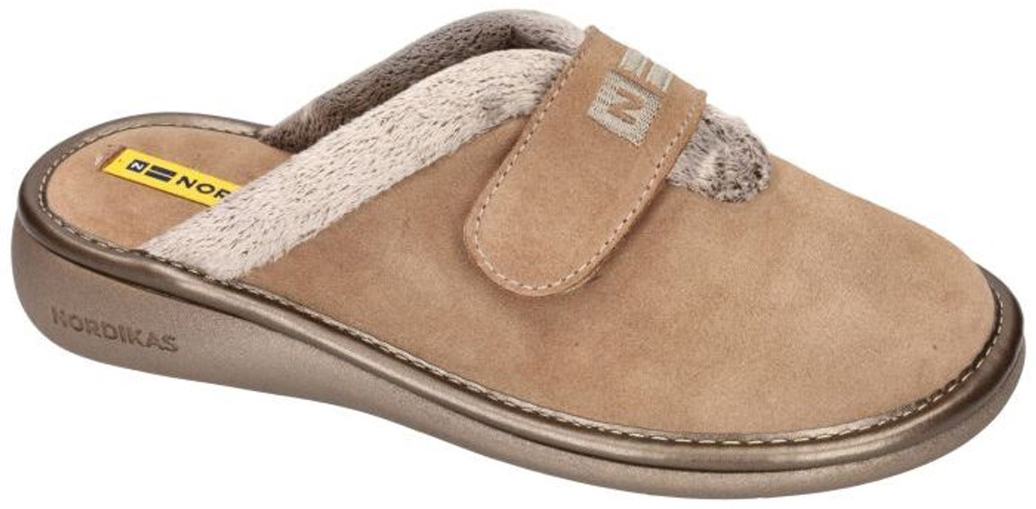 Nordikas -Dames - beige - pantoffels - maat 39