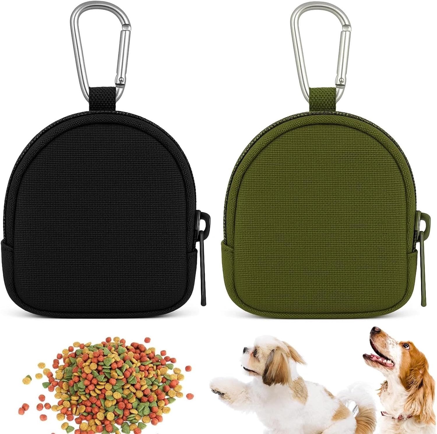 2 Stuks Honden Trainingszak met Karabiner - Handige Snackzak voor Honden Training en Wandelen