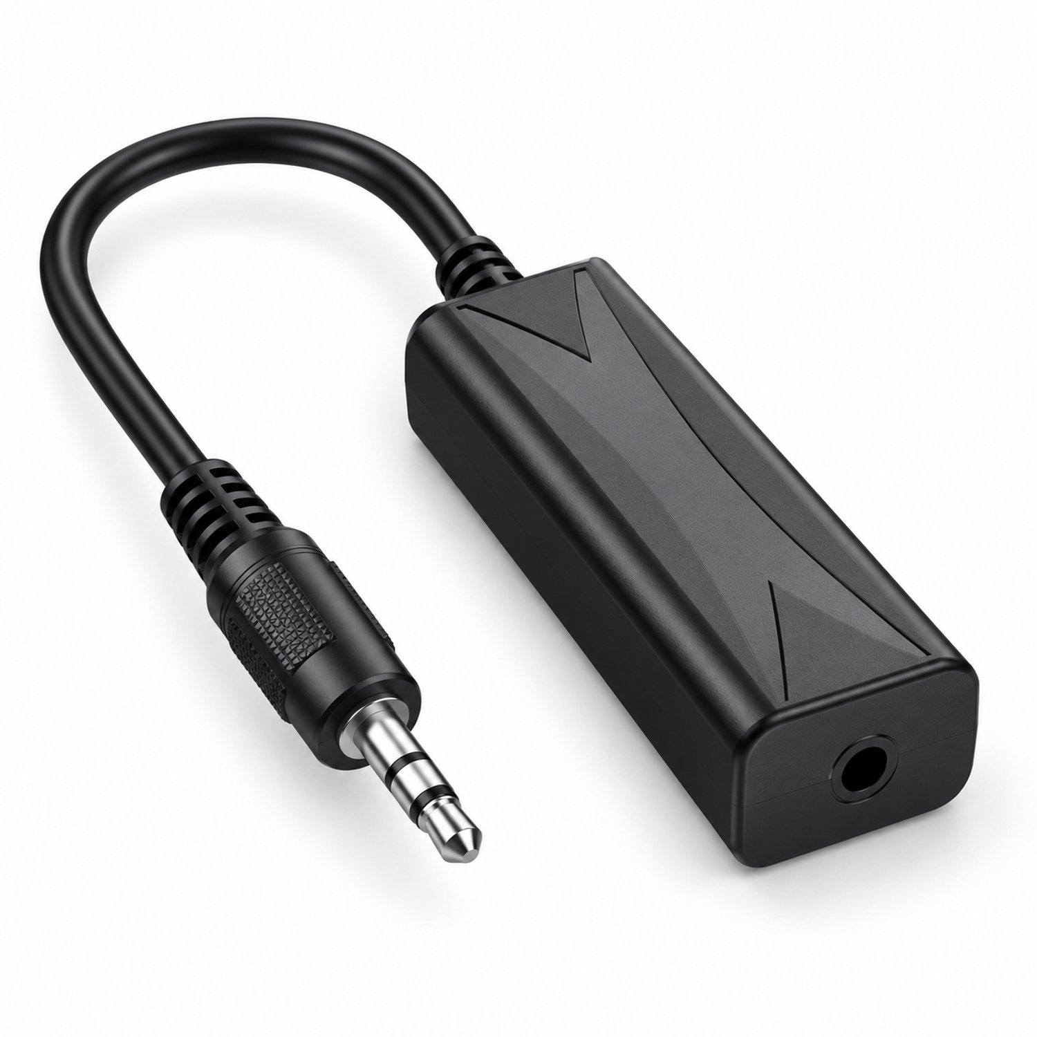 DrPhone Ground Loop 2 Isolator 3,5 mm AUX – Ruisfilter tegen Bromgeluid – Jack Male naar Female – Auto en Stereo – Zwart