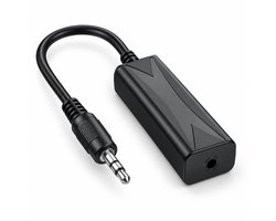 DrPhone Ground Loop 2 Isolator 3,5 mm AUX – Ruisfilter tegen Bromgeluid – Jack Male naar Female – Auto en Stereo – Zwart