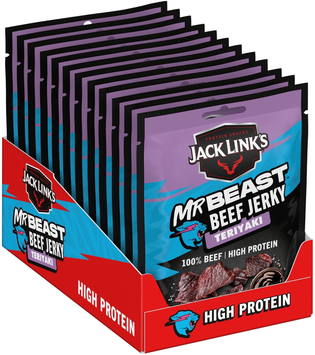 Jack Link's Beef Jerky Teriyaki - 12 x 40 gram - Eiwitrijke vleessnack