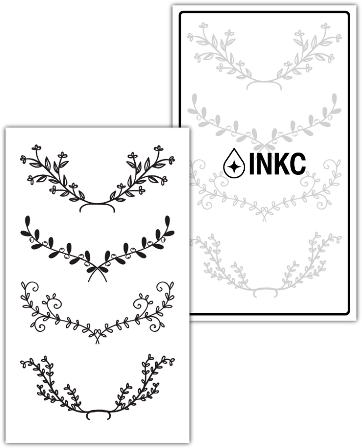 INKC - Tijdelijke Tattoo - Bloemen Krans - Nep Tattoo - Plak Tattoos - Blijft tot 2 weken - 7 x 12cm