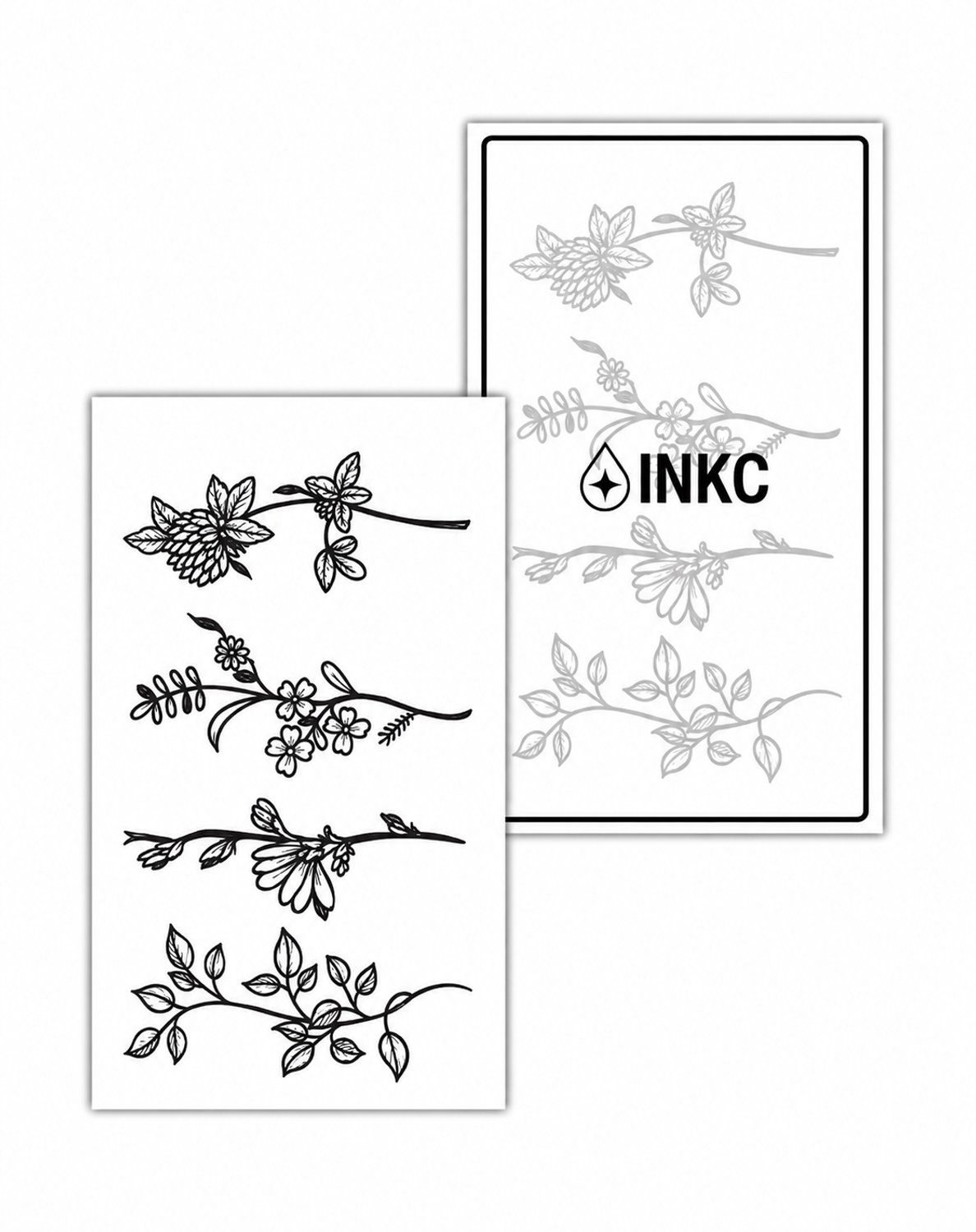 INKC - Tijdelijke Tattoo - Bloemen Set - Nep Tattoo - Plak Tattoos - Blijft tot 2 weken - 12 x 7cm