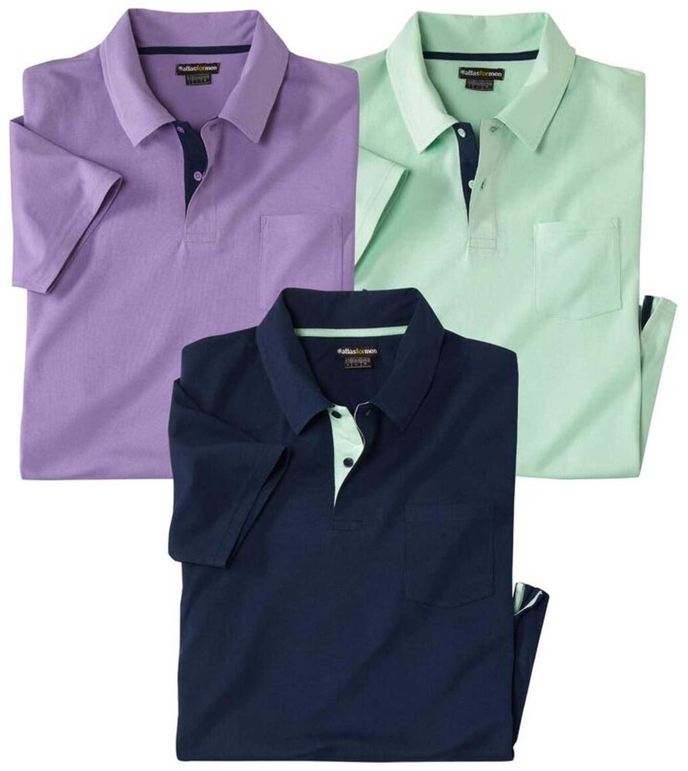 ATLAS FOR MEN - Set van 3 polo's - Heren - Verkrijgbaar in grote maten - XL