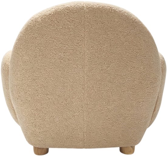 Sunny Bini Kinderfauteuil Teddy Beige – 55 x 66 x 54 cm – Kinderstoel vanaf 3 jaar – Gestoffeerde Fauteuil voor Kinderkamer en Speelkamer – Houten Frame – Max. 100 kg – Peuterstoeltje voor Binnen — afbeelding 2
