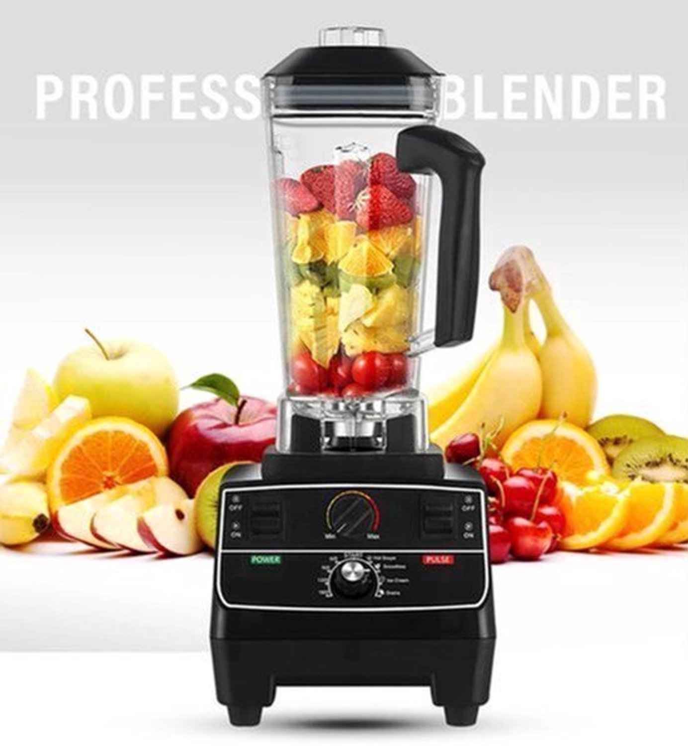 Blender – Blender Smoothie - Smoothie Maker - Blender to go - Foodprocessor - Keukenmachine - Professionele Blender met Smart Timer – 2200W – voor Smoothies, ijsblokjes, soepen & sappen - 2-liter BPA-vrije kan