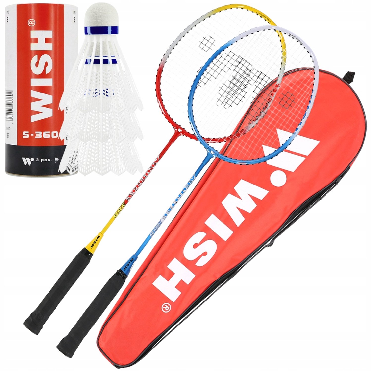 Badminton Set: 2 Rackets, 3 Nylon Shuttlecocks & Cover