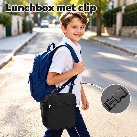 Kaiyaya - 1 stuk koeltas - houdt eten en drinken koel - geïsoleerde lunchtas - met handvat - voor werk, school en picknick - zwart, polyester van kaiyaya — afbeelding 4