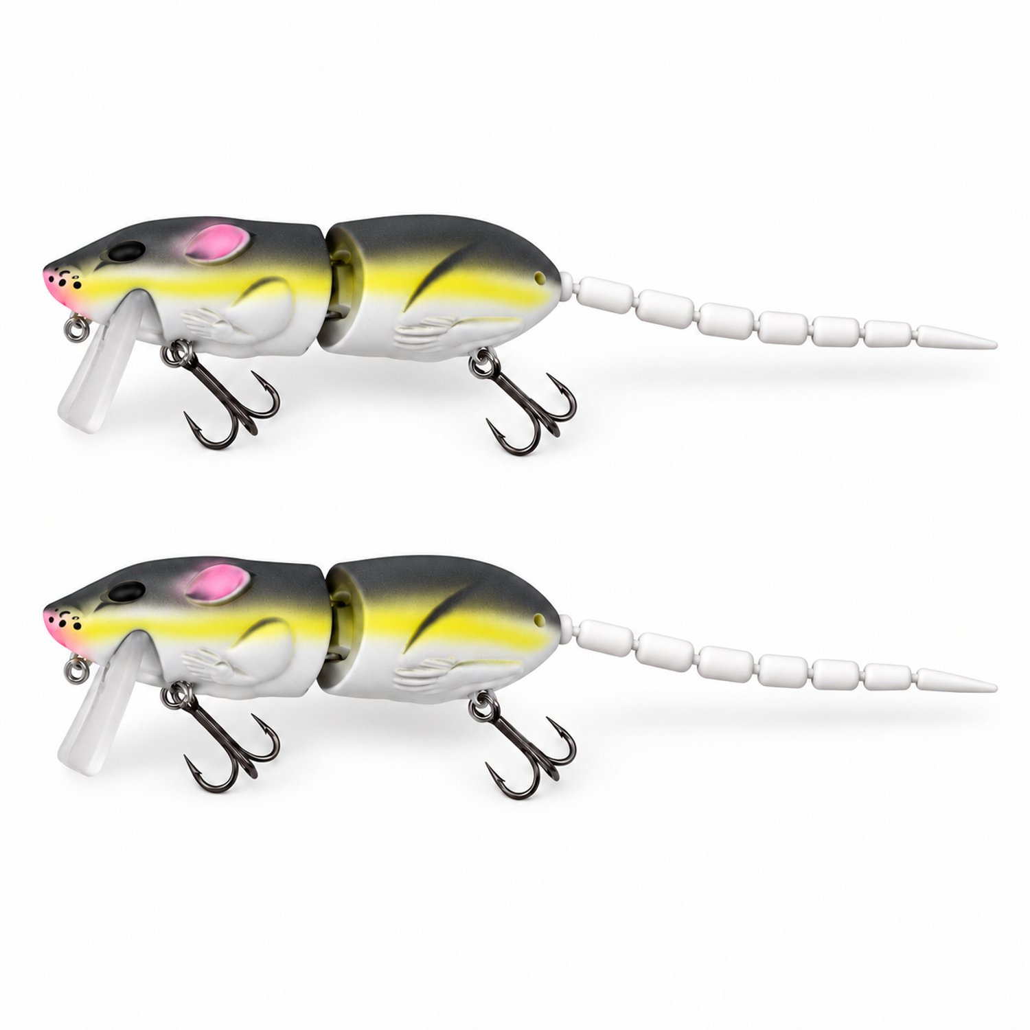 S&D | Kunstaas Rat - 2 stuks / Geel - 15.5cm - Roofvissen - Topwater Floater